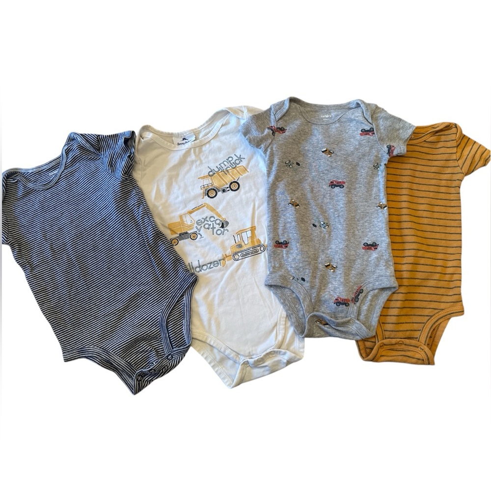 Carter's Construction and Striped Onesie Bundle